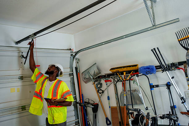 Professional Garage Door Panel Replacement technician working in Santa Fe, TX